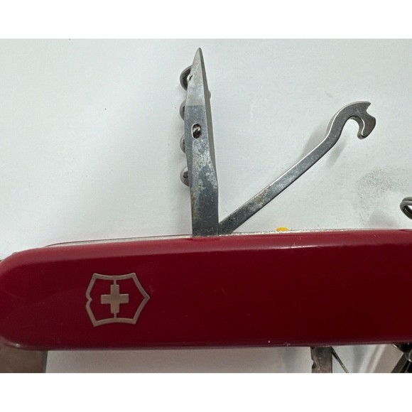 Victorinox Swiss Army Climber Knife Red Pin Tweezers, And Toothpick  - Picture 5 of 11